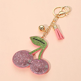 Bling Studded Cherry Keychain / Bag Charm