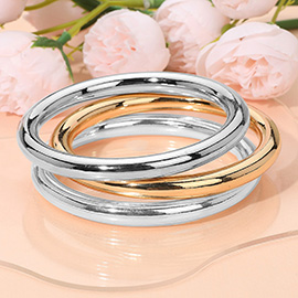 3PCS - Glossy Metal Bangle Multi Layered Bracelets