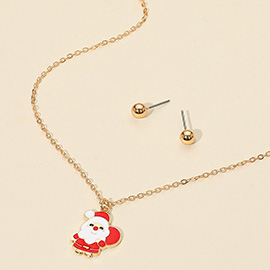 Cute Santa Claus Pendant Necklace