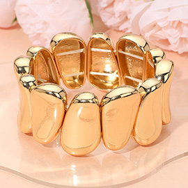 Bold Metal Sculpted Stretch Bracelet