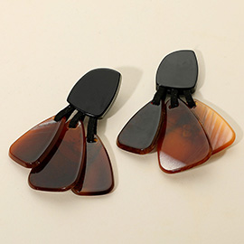 Celluloid Acetate Geometric Layered Plate Drop Earrings