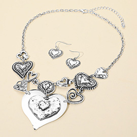 Metal Heart Link Necklace