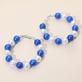 Pearl Ball Hoop Earrings