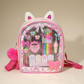 14PCS - HOT FOCUS Kids Unicorn Writing Stach Stationery Backpack Set