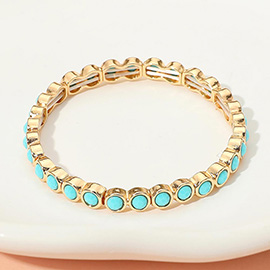 Stone Bezel Stretch Bracelet
