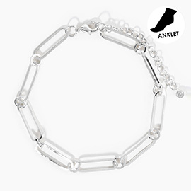 Gold Dipped Paperclip Chain Anklet