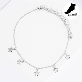 Gold Dipped Star Charm Station Anklet