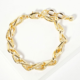 Gold Dipped Chunky Geometric Chain Bracelet