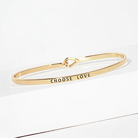 CHOOSE LOVE Message Brass Thin Hook Bracelet