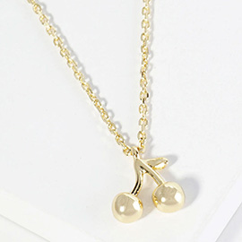 Gold Dipped Cherry Pendant Necklace