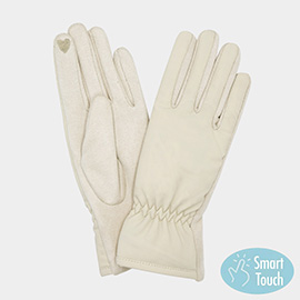 Shirred Wrist Smart Touch Winter Gloves