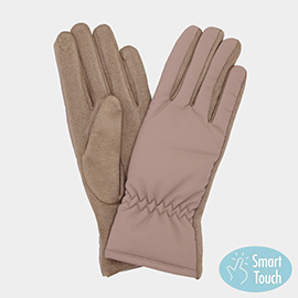 Shirred Wrist Smart Touch Winter Gloves