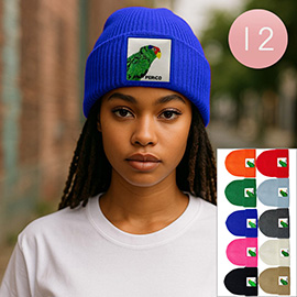 12PCS - Parrot Patch Winter Beanie Hats