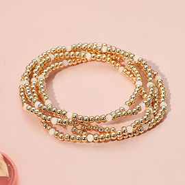 5PCS - Skinny Beaded Stretch Multi Layered Bracelets