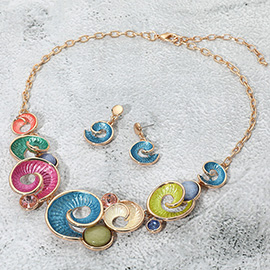 Colorful Swirl Statement Necklace