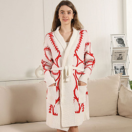 Baseball Robe with Pockets and Belt