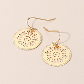 Metal Snowflake Cutout Dangle Earrings