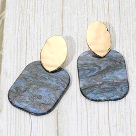 Bold Glitter Resin Geometric Plate Drop Statement Earrings