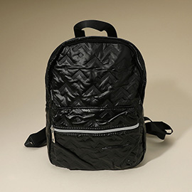 Shiny Quilted Everyday Backpack Bag