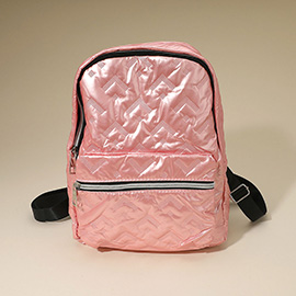 Shiny Quilted Everyday Backpack Bag