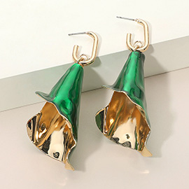 Sculptural Enamel Drop Dangle Earrings