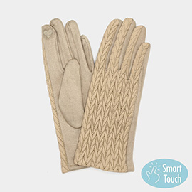 Quilted Pattern Smart Touch Gloves