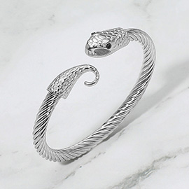 Snake Head Twisted Cuff Bracelet