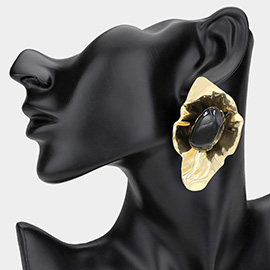 Bold Stone Accented Artistic Statement Earrings