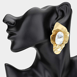 Bold Stone Accented Artistic Statement Earrings
