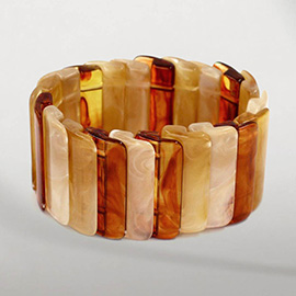 Wide Marbled Stretch Statement Bracelet