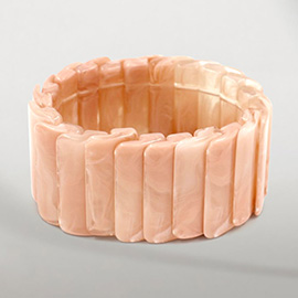 Wide Marbled Stretch Statement Bracelet