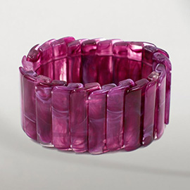 Wide Marbled Stretch Statement Bracelet