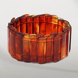 Wide Marbled Stretch Statement Bracelet