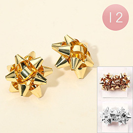 12Pairs - Holiday Bow Earrings