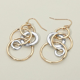 Metal Multi Hoop Drop Dangle Earrings