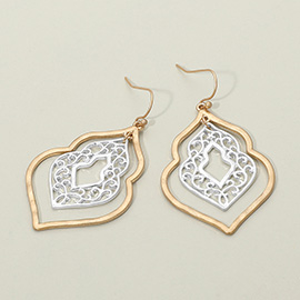 Metal Filigree Ornate Dangle Earrings