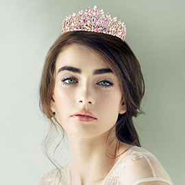 Teardrop Stone Accented Marquise Stone Embellished Queen Pageant Tiara