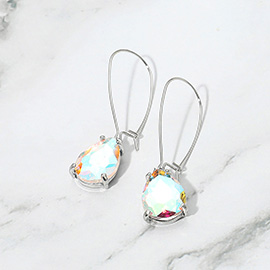 Teardrop Stone Dangle Evening Earrings