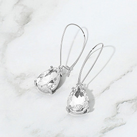 Teardrop Stone Dangle Evening Earrings