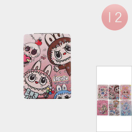 12PCS - Glittered Monster Bunny Character Printed Cosmetic Mirrors