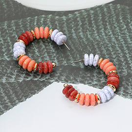 Gold Dipped Beaded Hoop Earrings