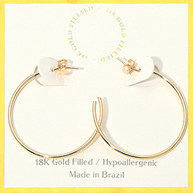18K Gold Filled Hypoallergenic Open Hoop Earrings