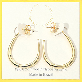 18K Gold Filled Hypoallergenic Open Teardrop Hoop Earrings
