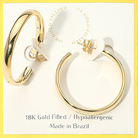 18K Gold Filled Hypoallergenic Bold Open Hoop Earrings