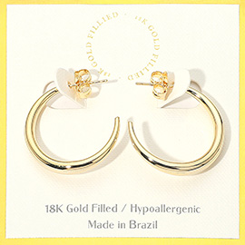 18K Gold Filled Hypoallergenic Open Hoop Earrings