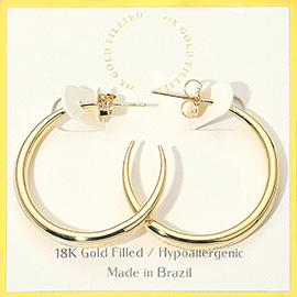 18K Gold Filled Hypoallergenic Open Hoop Earrings
