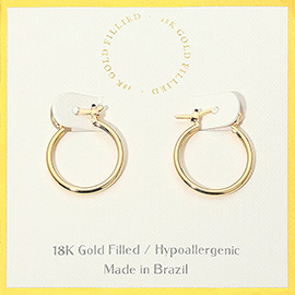 18K Gold Filled Hypoallergenic Pin Catch Mini Hoop Earrings