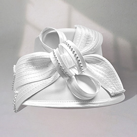 Rhinestone Bow Accent Elegant Dressy Hat