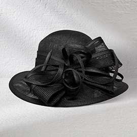 Two Tone Bow Accent Elegant Dressy Hat