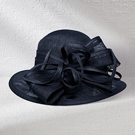Two Tone Bow Accent Elegant Dressy Hat